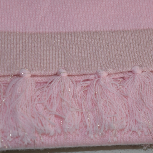 Lilly Pulitzer Take Me Away Cashmere Wrap Tassels Lurex Pink Gold Women's Scarf - Picture 7 of 11